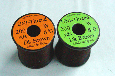 1x200 Yard UNI Montagedraht DUNKELBRAUN 6-0/8-0 Fliegenfischen Thread Fliegen...