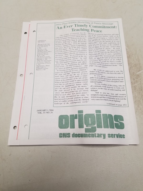 Origins Vol 33 # 29 & 30 2004