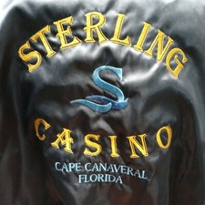 Vintage Casino Sterling Casino Jacket Mens XL Blue ~ Cape Canaveral, Florida