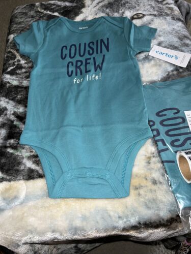 Carter's Boys Size 18m Graphic Bodysuit Short Sleeve COUSIN CREW for life. NWT - Picture 1 of 12