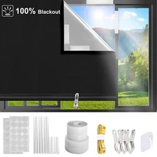 Blackout Roller Shades UV Protection Privacy DIY Blinds for Bedroom Media Room
