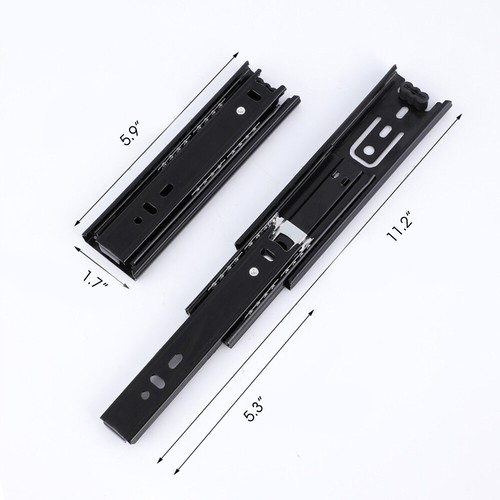 1/5 Pair Full Self Close Extension Drawer Slides Rails Mount Ball Runners 10-20" - Picture 29 of 36