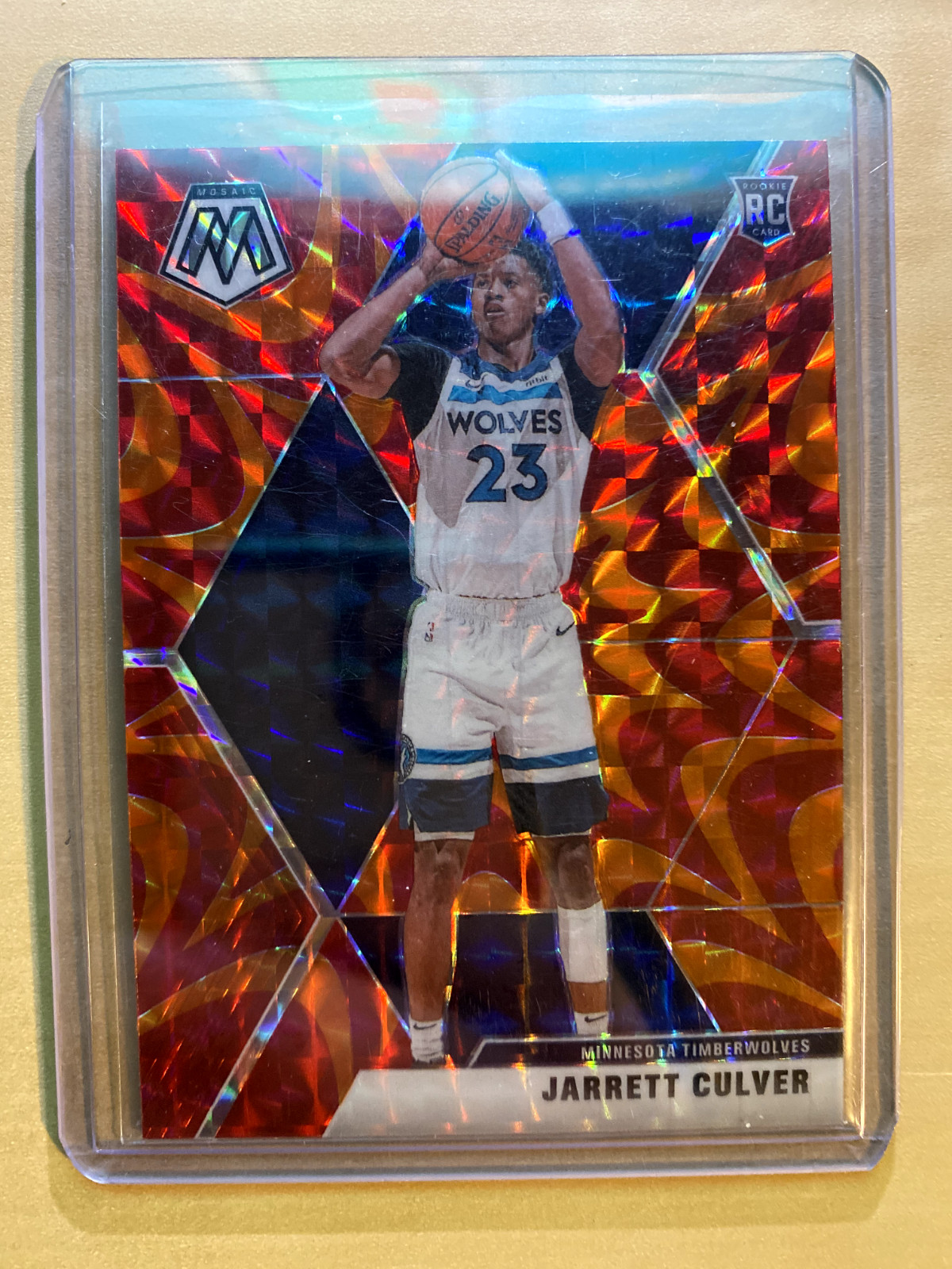 2019-20 Panini Mosaic Mosaic Red Wave #201 Jarrett Culver RC TIMBERWOLVES