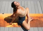 Travel Yoga Mat -1mm Foldable, Non-Slip By Destination Karma- Indonesian Sunrise