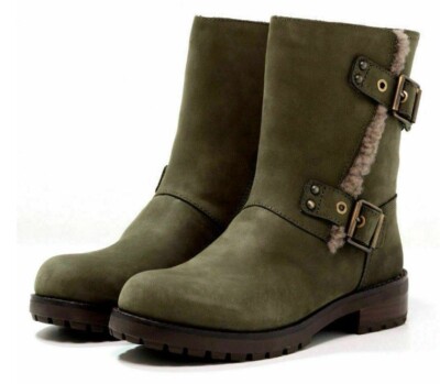 UGG® AUSTRALIA NIELS SLATE NUBUCK LEATHER BIKER BOOTS UK US 10 EU41 RRP  £229 UK