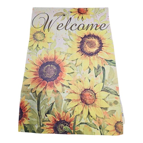 Bandiera Casa Girasoli Giallo Benvenuto Sempreverde 41"L x 28"W LEGGI - Foto 2 di 6