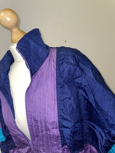 Shell Suit Jacket L Large Blue Retro Look - Picture 4 of 7