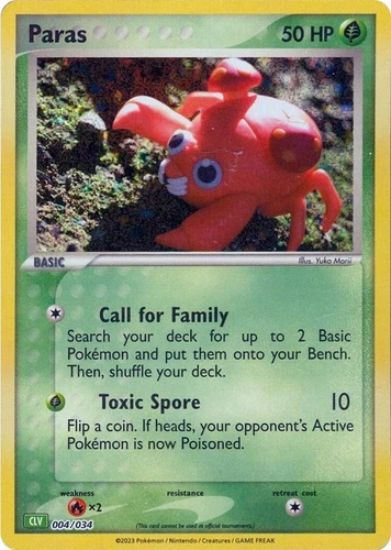 Paras 004/034 Trading Card Game Classic