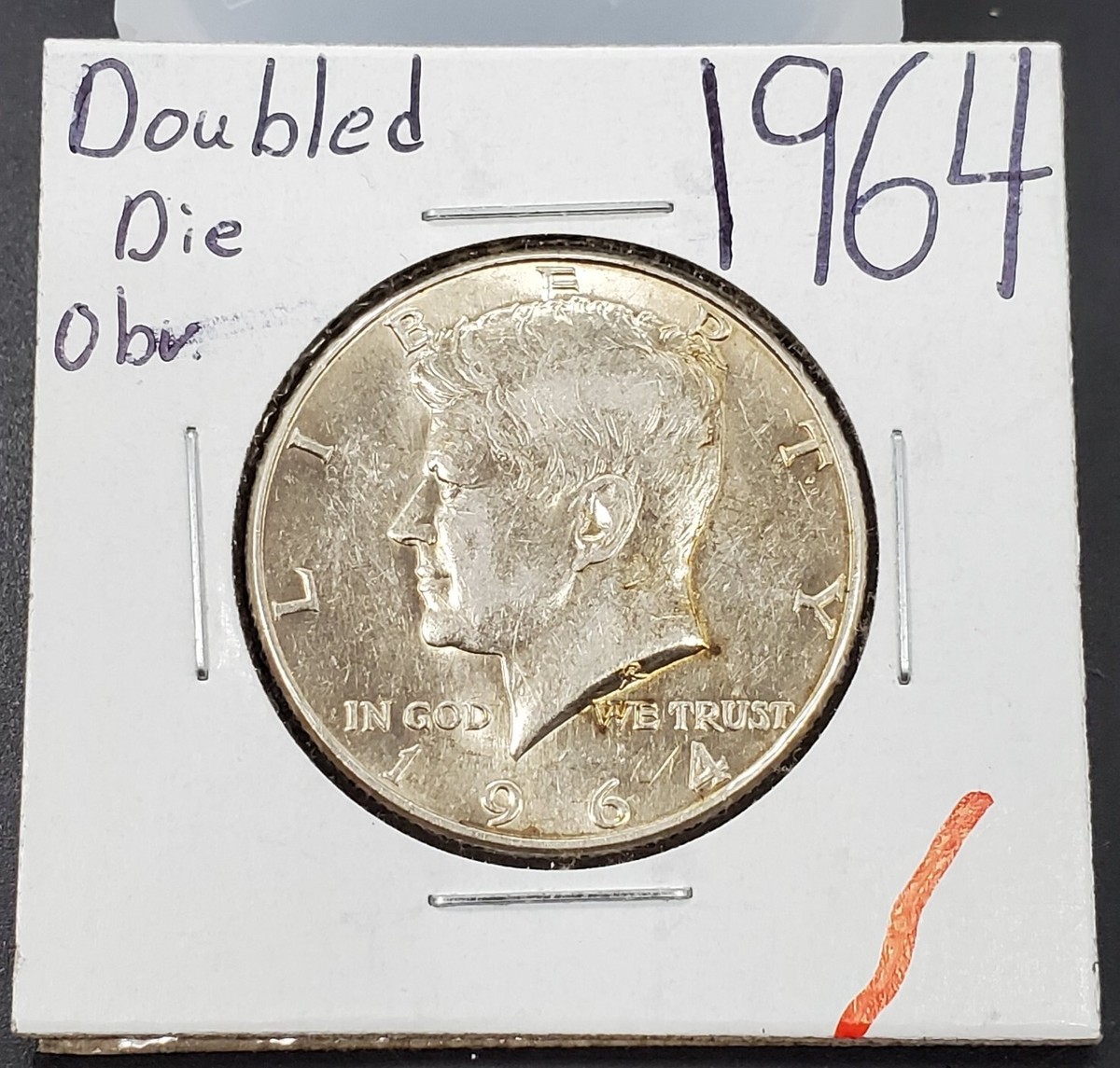 1964 P 50C Kennedy Half Dollar Coin DDO Double Die OBV Minor