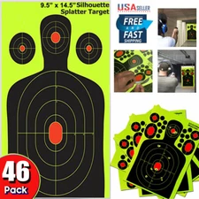 46x Shooting Targets Rifle Pistol Reactive Splatter Range Paper Target Gun Shoot