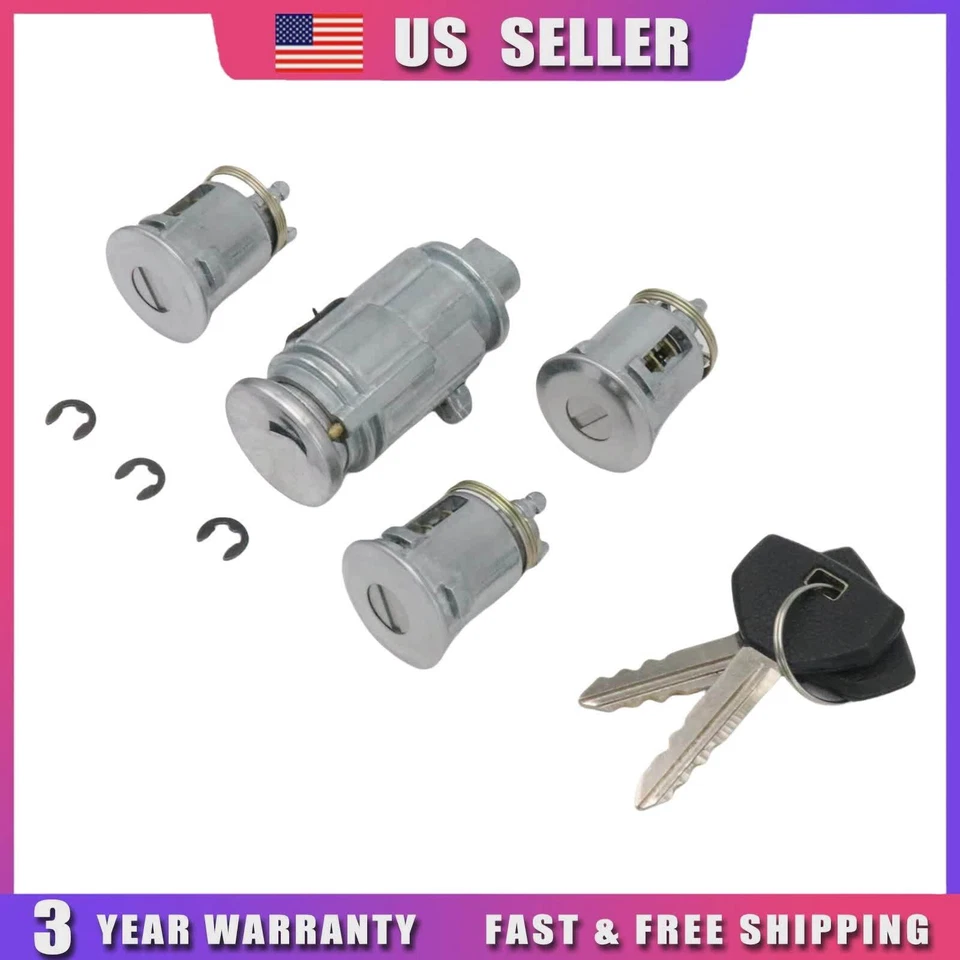 Juego de cilindros de encendido y bloqueo de puerta cromados y llaves para Jeep Wrangler TJ 2.4 4.0L 02-06 Foto 2 de 4