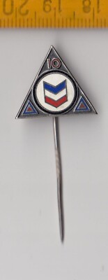 Vintage Emaille Chevron Veilig Verkeer Nederland 10 Pin Abzeichen Logo Öl Benzin