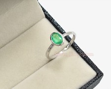 Natural Zambian Emerald Gemstone 925 Solid Silver May Birthstone Wedding Ring