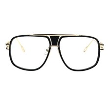 Mens Clear Lens Glasses Retro Hipster Fashion Flat Top Square Eyeglasses