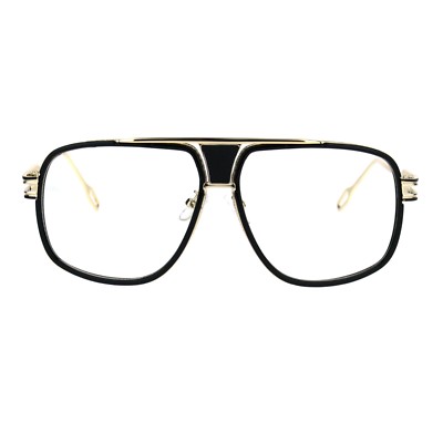 Mens Clear Lens Glasses Retro Hipster Fashion Flat Top Square Eyeglasses 
