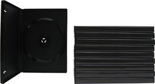  10 DVD Cases Standard Black Sturdy Replacement Boxes Heavyweight DVBR14BKST