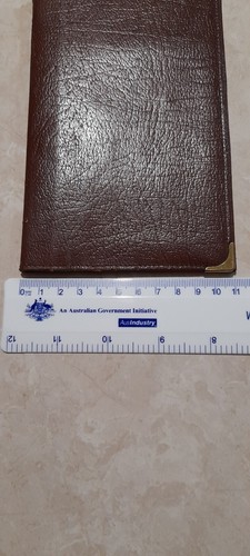 VINTAGE QANTAS TAA FLIGHT DECK GENT'S BROWN LEATHER WALLET - Picture 8 of 8