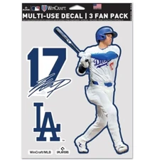 SHOHEI OHTANI LOS ANGELES DODGERS 3 PIECE MULTI-USE DECAL FAN PACK MLB LICENSED