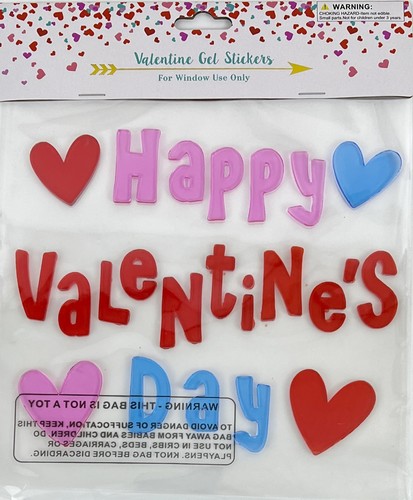 Happy Valentines Day Love Bug Decoration Window Sticker Gel Cling Heart Lot Set - Picture 2 of 6