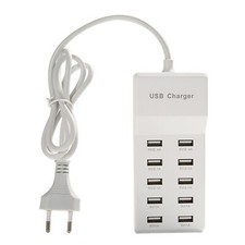 10-Port 5V Multi USB Charger Station Hub Wall Fast Charging Power Adapter White
