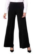  172 Susan Graver Reg Liquid Knit Wide-Leg Pants with Button Detail Size S