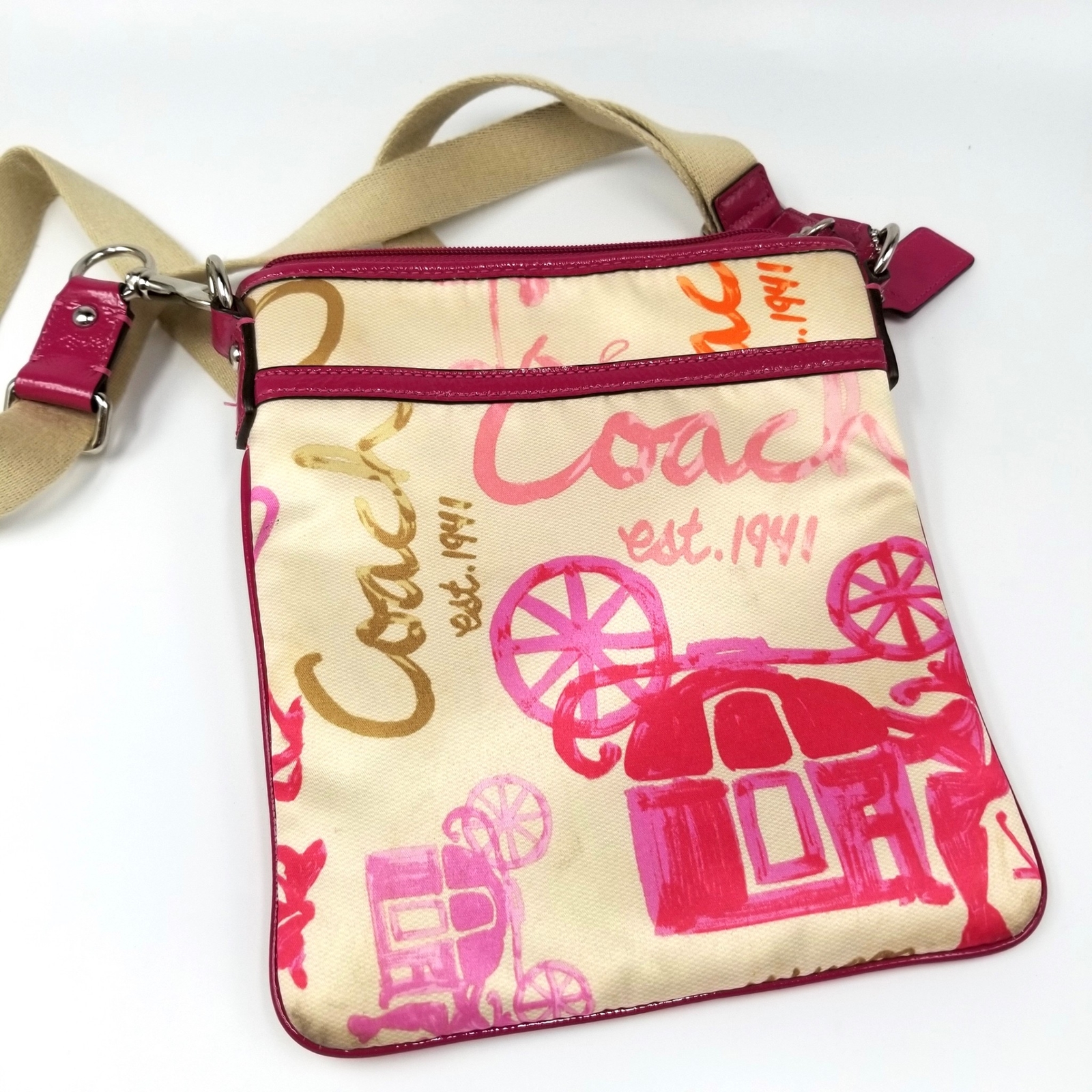 Coach Horse Carriage Logo Crossbody Messenger Swing P… Gem