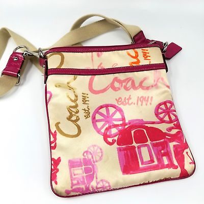 Coach Horse Carriage Logo Crossbody Messenger Swing Pack Purse Pink Travel  Bag 885135122014 | eBay
