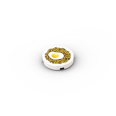 Fried Egg, Ramen Noodles and Vegetables   Custom printed original LEGO  brick t