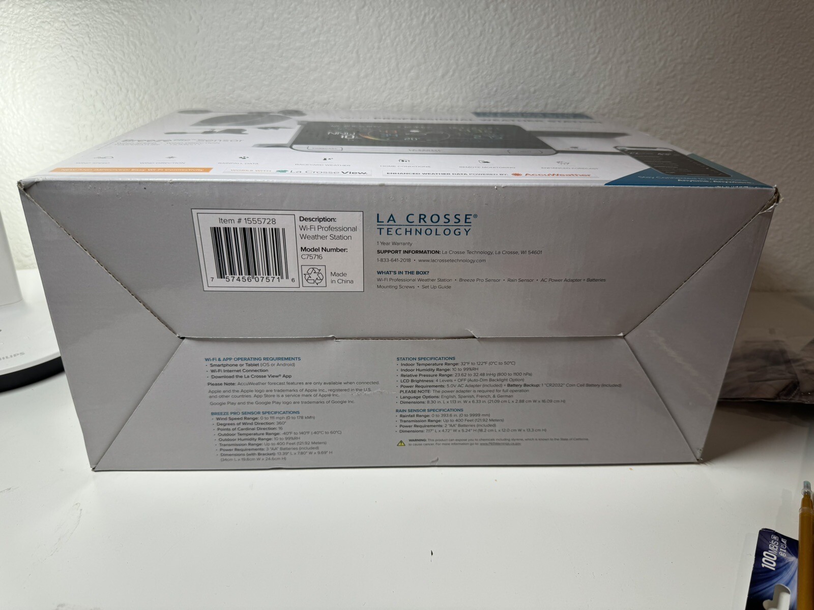 La Crosse Technology V61 Portable Weather Station Black 757456075334