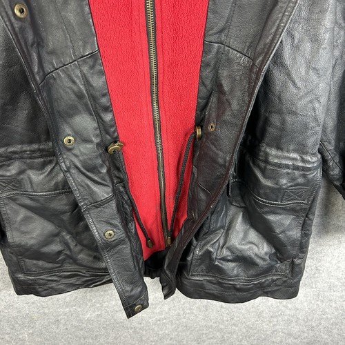 Lakeland Leather Jacket Womens UK 16 XL Black Full Zip Hooded Coat Parka - Picture 14 of 18