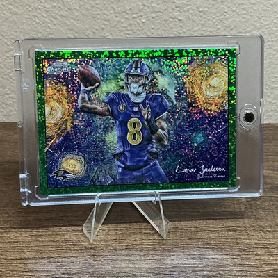 2025 Topps Cosmic Chrome Lamar Jackson 20/75 Green Stars In The Night Ravens