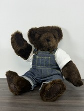 THE VERMONT TEDDY BEAR COMPANY DARK COCOA BROWN JOINTED BEAR 16"