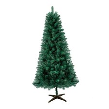 6FT Hinged Unlit Artificial Christmas Tree with 582 Tips, Full PVC Branches,