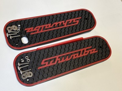 Simson Schwalbe Trittbretter Kohlefaser hochfest, wetterfest mit  Schwalbe  rot