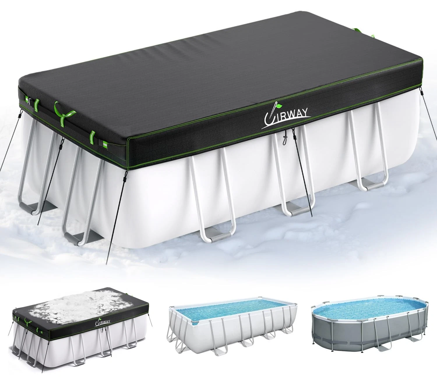 UIRWAY 12x24 FT Rectangular Pool Cover