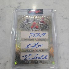Shedeur Sanders Carson Beck Dillon Gabriel 1/1 2024 Leaf Electrum Auto