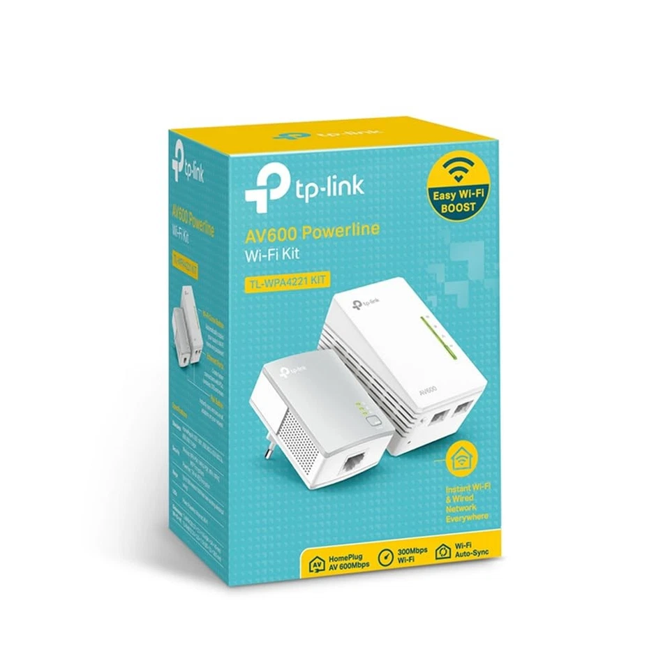 TP-Link TL-WPA4220 KIT Powerline Kit AV600Mbps e Wi-Fi 300Mbps, Homeplug AV2, Po - Immagine 2 di 4