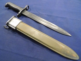 A WWII US M1 Garand or Springfield '03 Bayonet UFH in Scabbard Army USMC USN