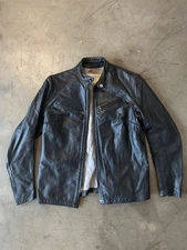 Vtg 1960s Bates Cafe Racer Leather Motorcycle Jacket Sz 38