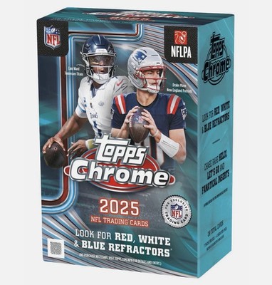 2025 Topps Chrome Football NFL Factory Sealed Blaster Value Box