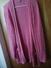 WOMAN'S KIM ROGERS 3X PINK OPEN CARDIGAN 100% COTTON WORN 2 TIMES