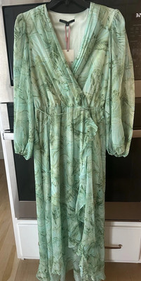 Alex Marie Dress 10 Tropical Green Hallie Chiffon Lined Sheer Sleeve Fairy