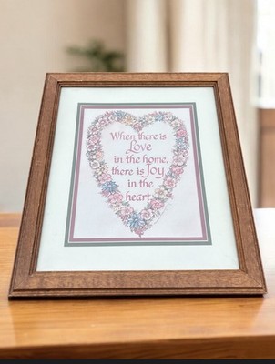 Vintage Home Interiors Wall Art Granny Core Love in Home Cottage Core 17x15  LG