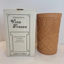 Vino Fresco Terracotta Wine Cooler Made In Italy Wine Chiller Box Grape Pattern