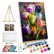 Flowers Paint By Numbers Kit For Adults Beginners DIY Oil Painting Art 8x12