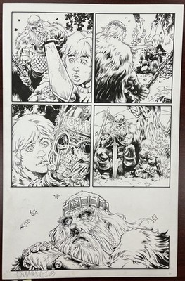 Tim Vigil (of Faust fame) Red Morden chapter 1 page 2 art with viking warriors