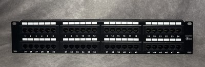 Monoprice 48-Port Cat6 Patch Panel 110 2U 19'' Rackmount RJ45 Ethernet 7305