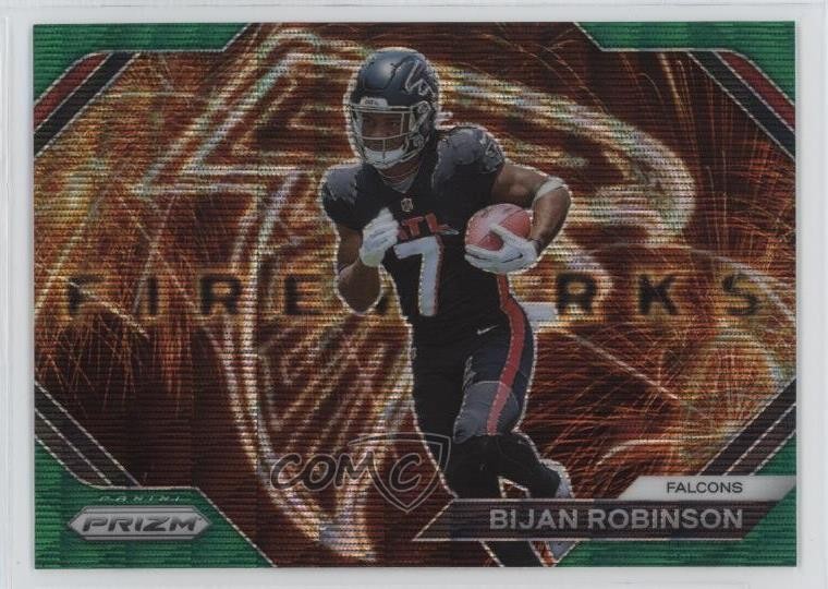 2023 Panini Prizm Fireworks Green Wave Prizm Bijan Robinson #F-24 Rookie RC
