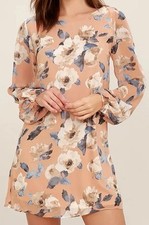 Lulus Dress Womens M Pink This Time Around The Blush Floral Feminine Dainty