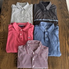 LOT of 5 Vineyard Vines Medium Polos Men's Performance Golf Pima Peru Shep Ian
